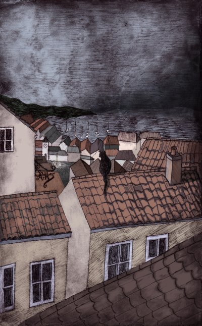 Under Milk Wood, 2013 (trawienie suche i cyfrowe) autorstwa Charlotte Orr