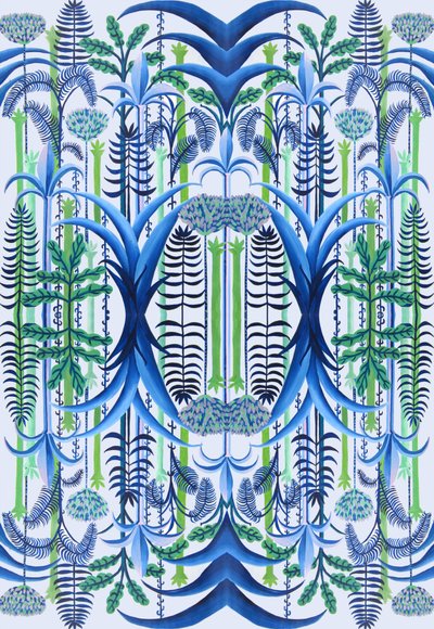 Tapeta, 2016 (akryl na papierze) autorstwa Charlotte Orr