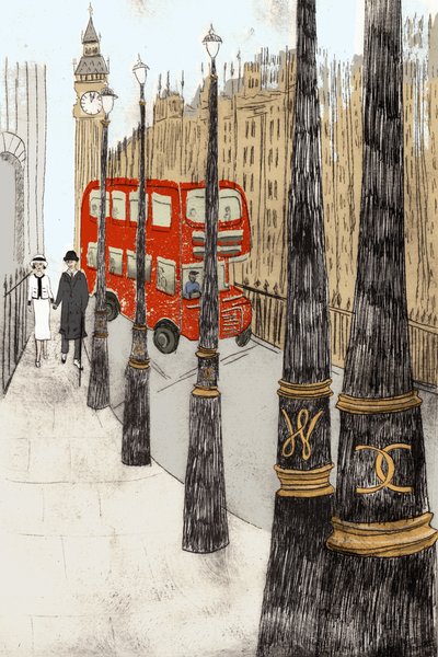 Westminster Love, 2014 (trawienie suche i cyfrowe) autorstwa Charlotte Orr