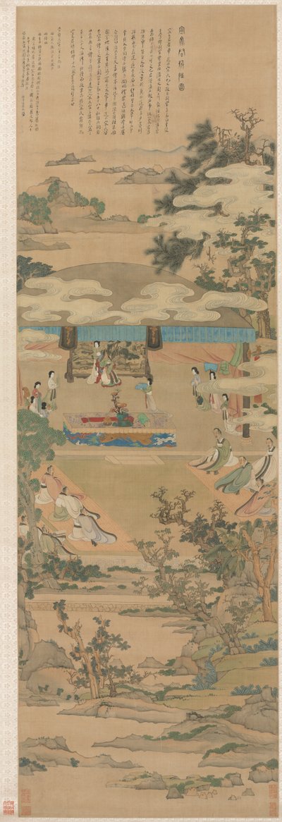 Lady Xuanwen udziela instrukcji dotyczących obrzędów Zhou, 1638. autorstwa Chen Hongshou