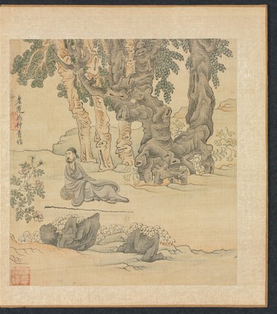 Obrazy według starożytnych mistrzów: Portret Zhongqing w krajobrazie, 1598-1652. autorstwa Chen Hongshou