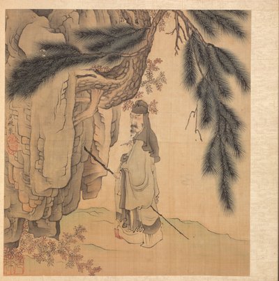 Obrazy według starożytnych mistrzów: Uczony z kijem i pędzlem, 1598-1652. autorstwa Chen Hongshou