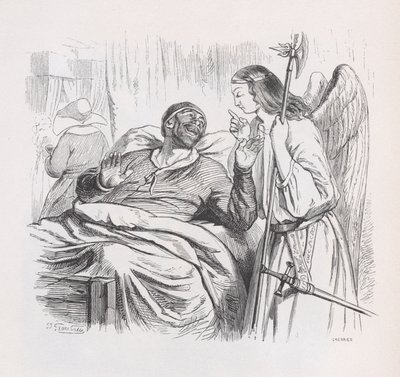 Anioł Stróż z Dzieł Wszystkich Bérangera, 1836. autorstwa Cherrier