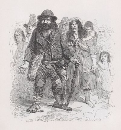 Cyganie z Dzieł wszystkich Bérangera, 1836. autorstwa Cherrier