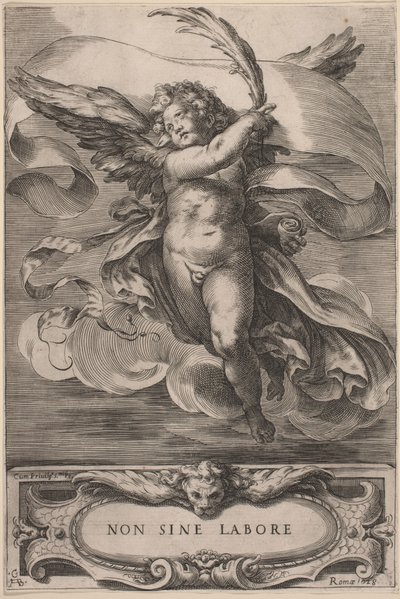 Figura alegoryczna: Non sine labore, 1628. autorstwa Cherubino Alberti