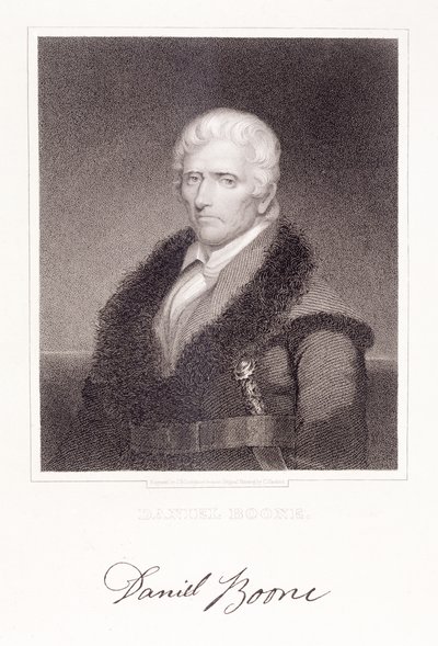 Daniel Boone (1736-1813) grawerowany przez Jamesa Bartona Longacre (1794-1869) autorstwa Chester Harding