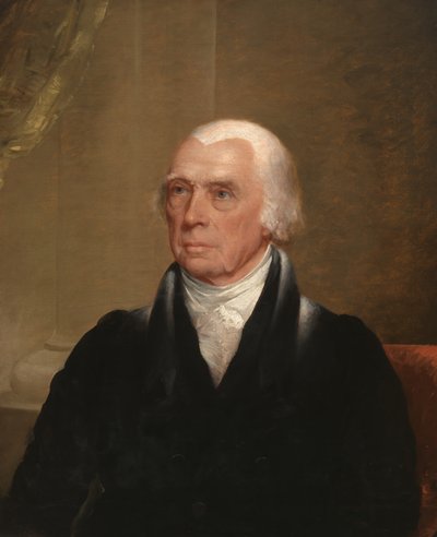 James Madison (1751-1836), ok. 1829-30 (olej na płótnie) autorstwa Chester Harding