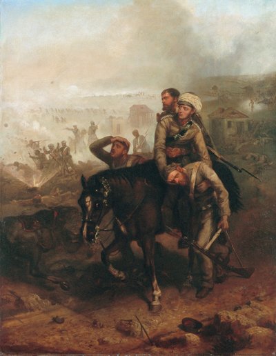 Porucznik William George Cubitt (1835-1903) odznaczony Krzyżem Wiktorii w Lucknow podczas Buntu Indyjskiego 30 czerwca 1857 r., ok. 1860 r. autorstwa Chevalier Louis William Desanges