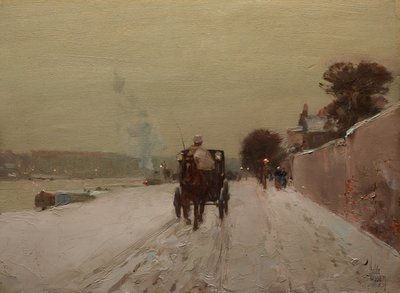 Nad Sekwaną, zima autorstwa Childe Frederick Hassam