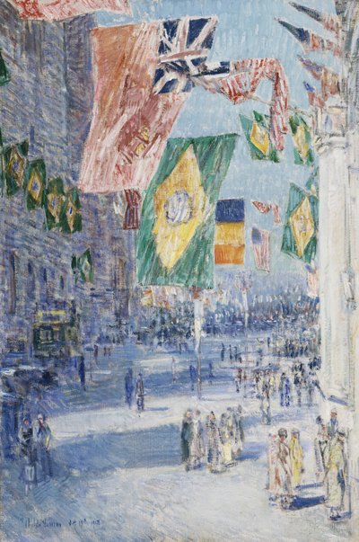 Aleja Aliantów: Brazylia, Belgia autorstwa Childe Frederick Hassam