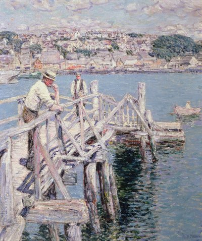 Scena dokowa, Gloucester autorstwa Childe Frederick Hassam