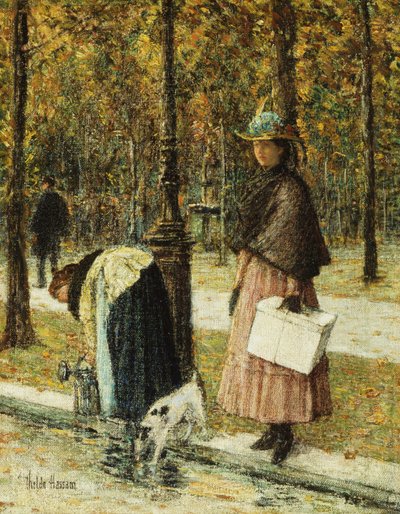 Wieczór, Pola Elizejskie (w pobliżu Luwru) autorstwa Childe Frederick Hassam
