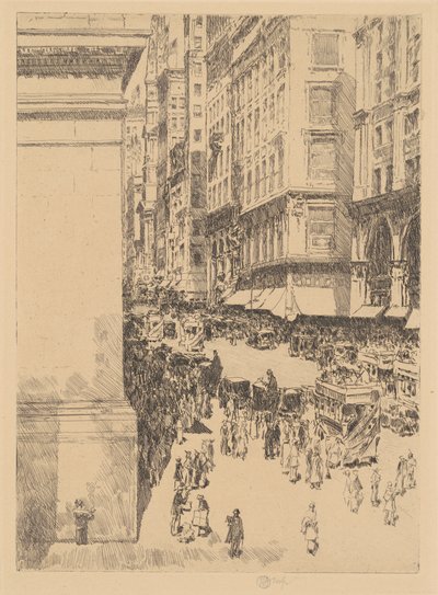Piąta Aleja, południe autorstwa Childe Frederick Hassam