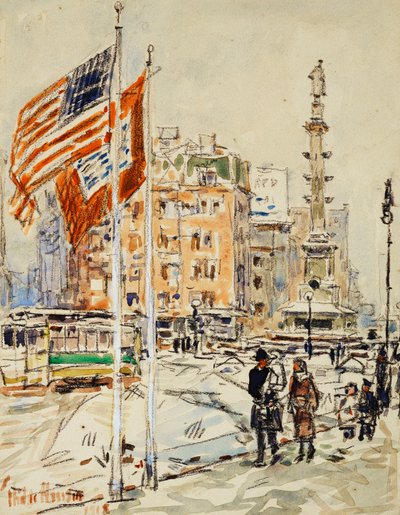 Flagi, Koło Kolumba autorstwa Childe Frederick Hassam