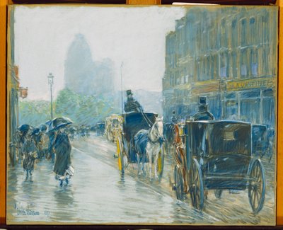 Dorożki konne, Nowy Jork autorstwa Childe Frederick Hassam