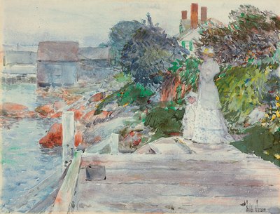 Ocean Front, Gloucester, Massachusetts, ok. 1890-95 (akwarela na papierze) autorstwa Childe Frederick Hassam
