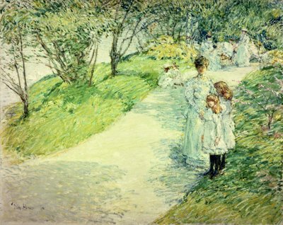 Promenady w ogrodzie autorstwa Childe Frederick Hassam