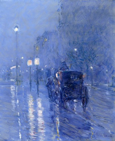 Deszczowa północ, koniec lat 90. XIX wieku (olej na płótnie) autorstwa Childe Frederick Hassam