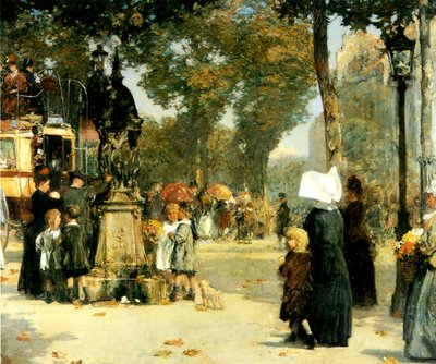 Scena uliczna, Paryż autorstwa Childe Frederick Hassam