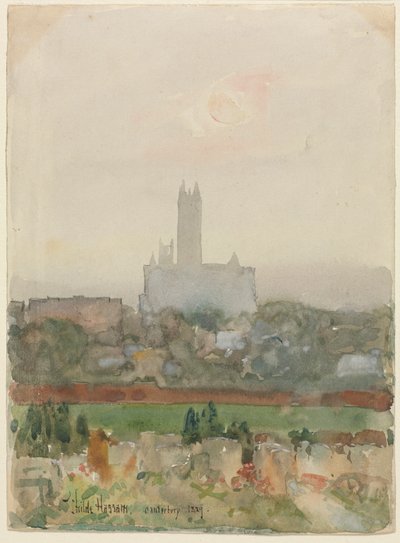 Katedra w Canterbury prosto, 1889. autorstwa Childe Hassam