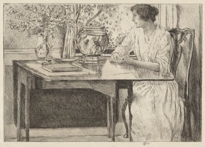 Stół Kolonialny, Cos Cob, 1915 autorstwa Childe Hassam