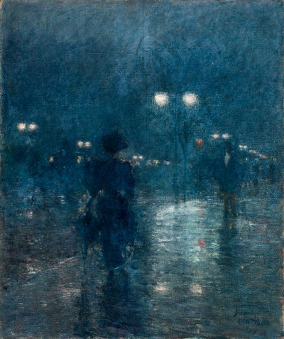Nokturn przy Piątej Alei, ok. godz. 1895. autorstwa Childe Hassam