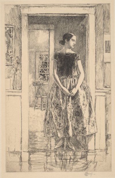 Dziewczyna w nowoczesnej sukni autorstwa Childe Hassam