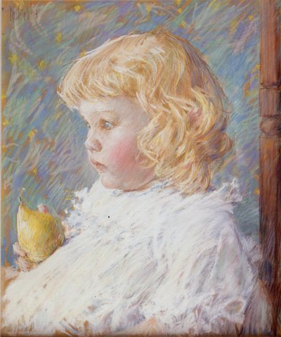 Mała dziewczynka z gruszką autorstwa Childe Hassam