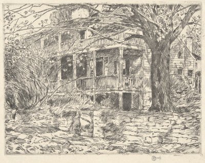 Stary dom, Cos Cob, 1915 autorstwa Childe Hassam