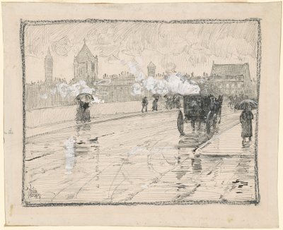 Deszczowy dzień, Boston autorstwa Childe Hassam