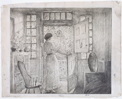 Holenderskie drzwi (recto), grecki taniec (verso) autorstwa Childe Hassam