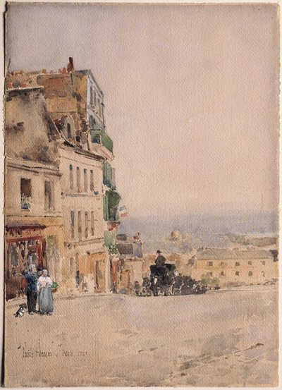 Widok na Montmartre w Paryżu autorstwa Childe Hassam
