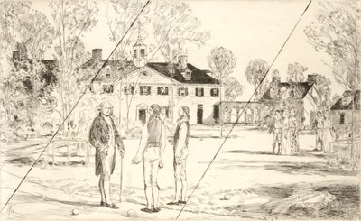 Waszyngton w Mount Vernon (anulowana tablica z teki „Dwustulecie George