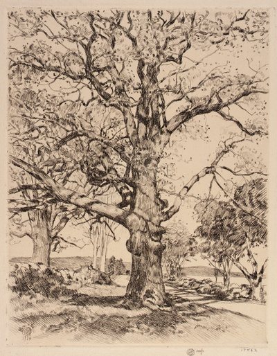 Wayside Inn Oaks in Spring autorstwa Childe Hassam
