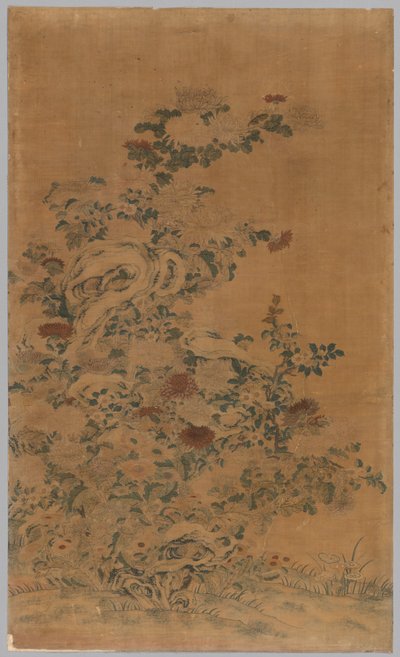 Kesi Panel: Skały i chryzantemy autorstwa China, Qing dynasty