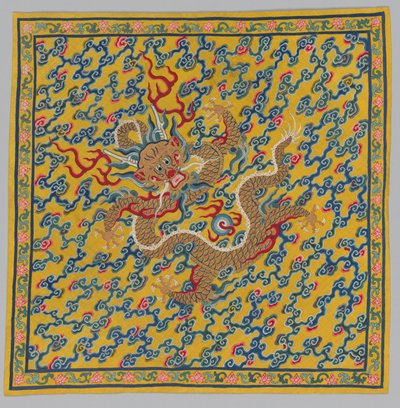 Opakowanie na zwój gobelinu mieszający się z czystą i błotnistą wodą u zbiegu rzek Jing i Wei autorstwa China, Qing dynasty