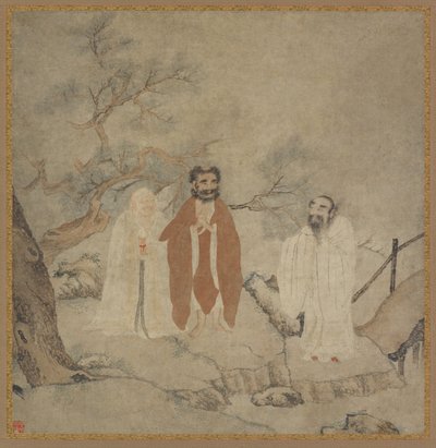 Sakjamuni, Laozi i Konfucjusz, między 1368 a 1644 r. autorstwa Chinese Master