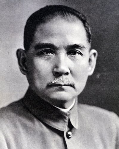 Portret Sun Yat-sena (Yat Sen, Zhongshan) (1866-1925), chińskiego rewolucjonisty i męża stanu. autorstwa Chinese Photographer