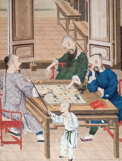 Gra strategiczna w Chinach, koniec XVIII wieku (wc na papierze) autorstwa Chinese School