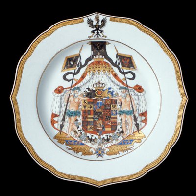 Talerz herbaciany, okres Qianlong (1736-95) ok. 1755 (porcelana) autorstwa Chinese School