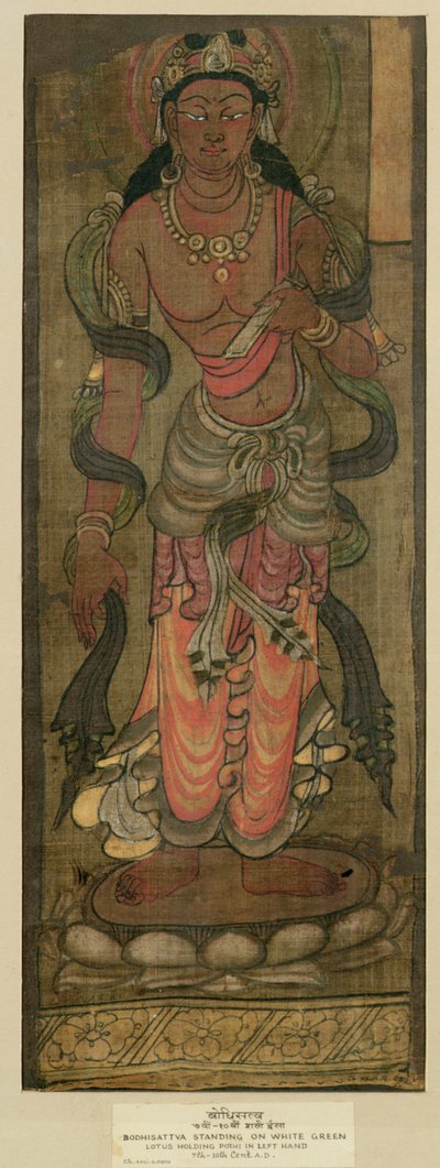 Ch.XXVI.a0100 Bodhisattwa Manjusri, Tunhuang, VII-VIII w. (malowanie tkanin na jedwabiu) autorstwa Chinese School