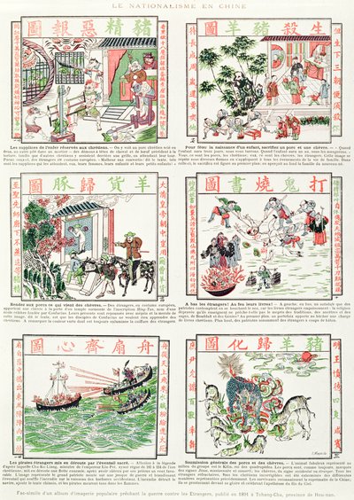 Chińskie nacjonalistyczne i antyeuropejskie obrazy, z albumu faksymile popularnych obrazów głoszących wojnę z obcokrajowcami, 1891 autorstwa Chinese School