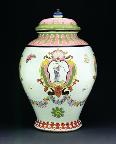 Cysterna malowana według projektu Cornelisa Pronka (1691-1759) ok. 1730 (porcelana) (patrz 206565 dla miski) autorstwa Chinese School