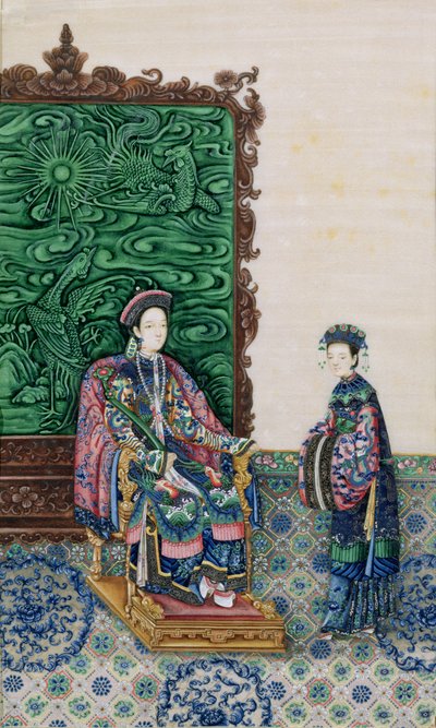 Cesarzowa siedząca z damą autorstwa Chinese School