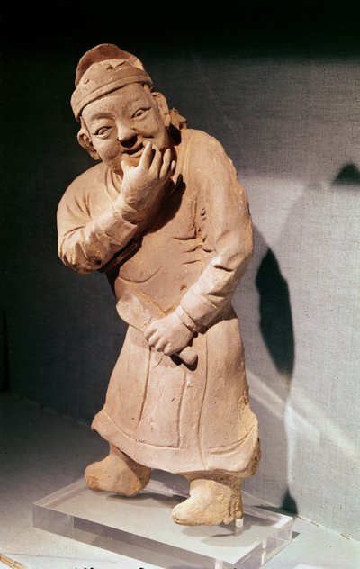 Figurka gwiżdżącego aktora, z Jiaozuo, Henan, dynastia Yuan (1271-1368) (terakota) autorstwa Chinese School