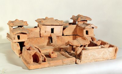 Model zagrody grobowej, z Thanh Hoa, Wietnam (terakota) autorstwa Chinese School