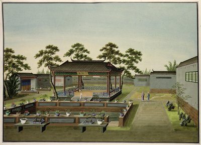 Scena ogrodowa, ok. 1820-40 (wc na papierze) autorstwa Chinese School