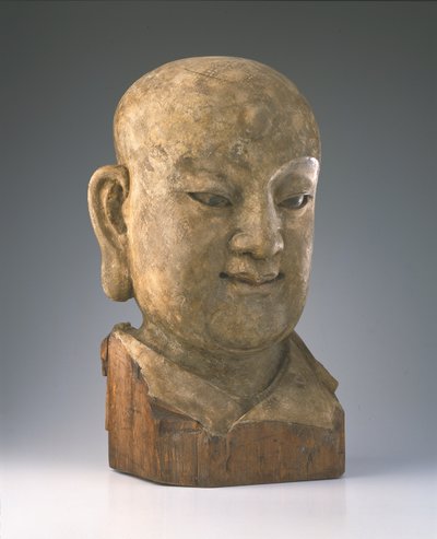 Głowa louhan, dynastia Yuan (drewno) autorstwa Chinese School