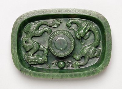 Cesarski stojak na kubek (kamień i drewno) (patrz także 193799) autorstwa Chinese School