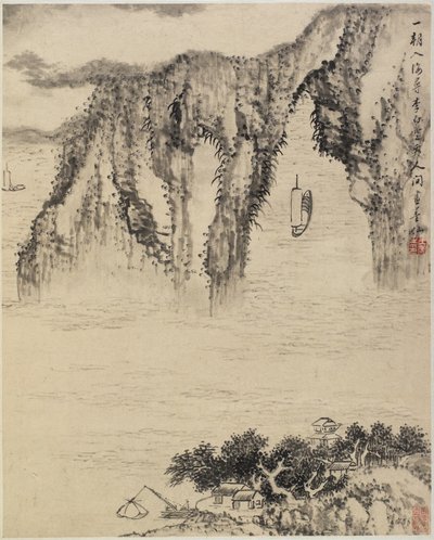 Krajobraz (tusz na papierze) autorstwa Chinese School